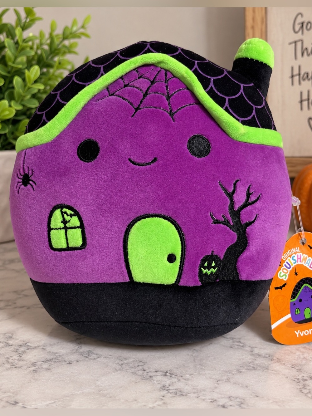Squishmallows Purple & Lime Green Haunted House Plush